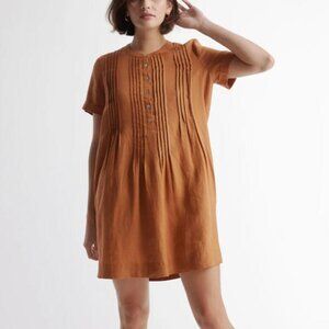 Quince 100% European Linen Short Sleeve Swing Dress